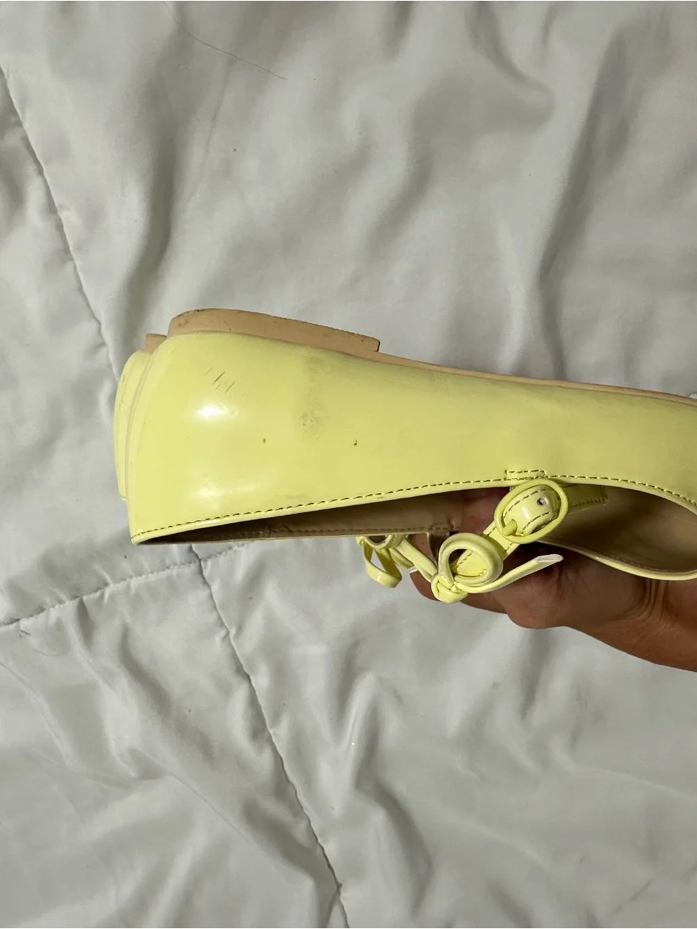 Janie and Jack Pale Yellow Bow Mary Jane Flats for Kids